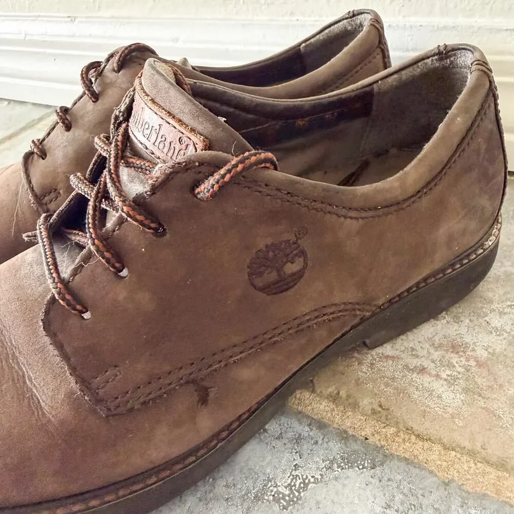 Timberland Men’s Size 10 Brown Leather Oxford Casual Shoes Lace Up